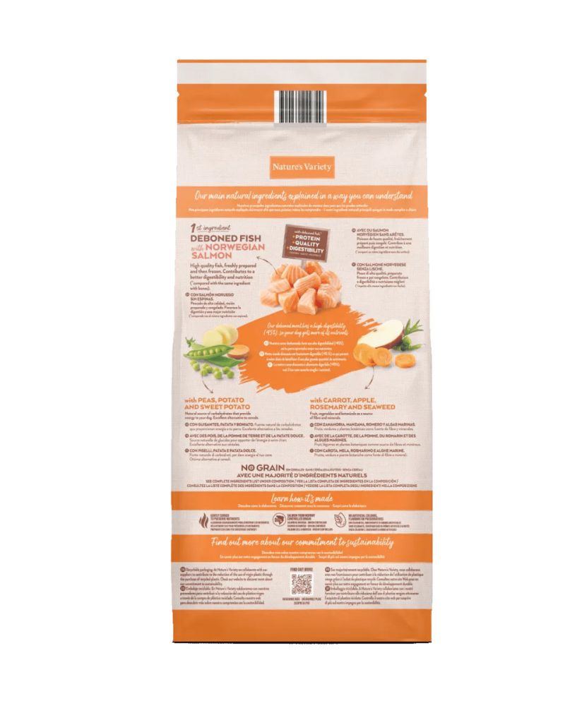 10 kg Nature's Variety Med/Maxi Salmón Noruego No Grain