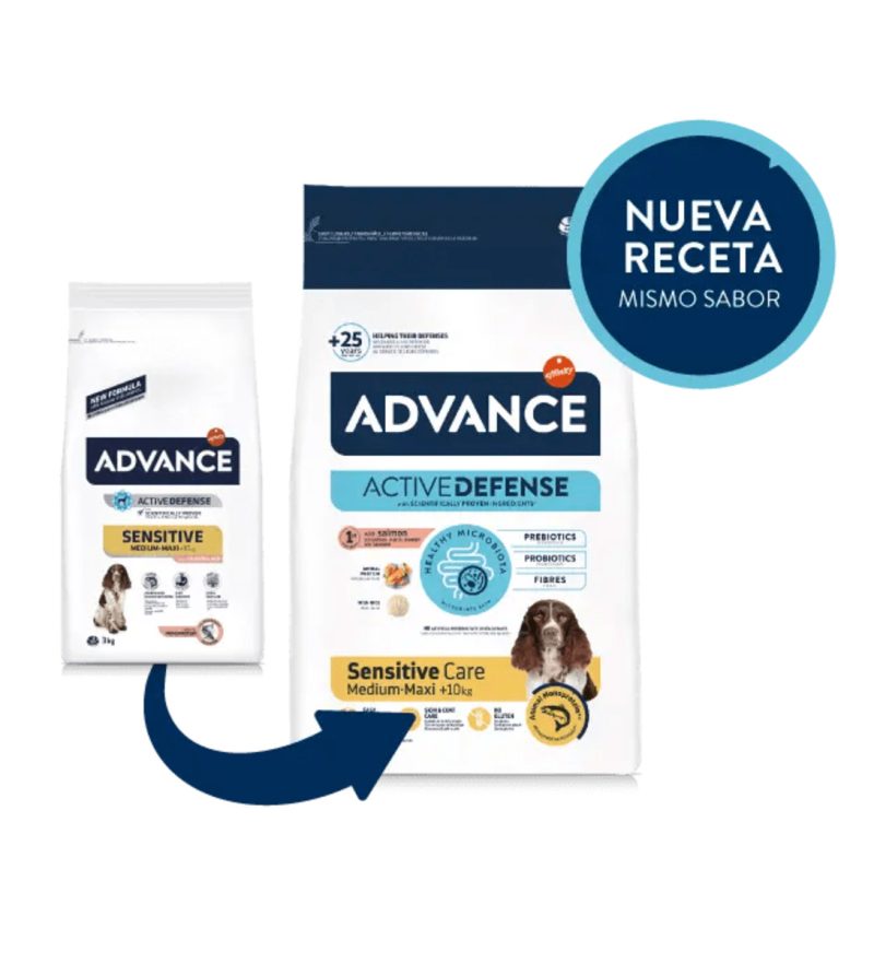 12 kg Advance Sensitive Salmón perros medianos y grandes