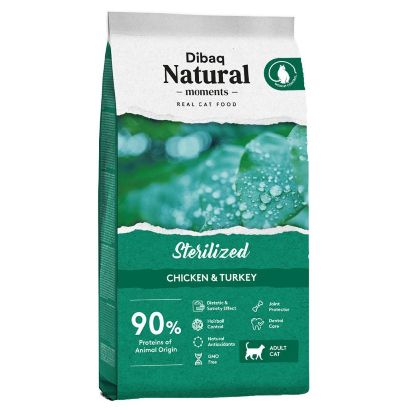7 Kg CAT Sterilized Pollo y Pavo Piento para Gatos Natural Moments