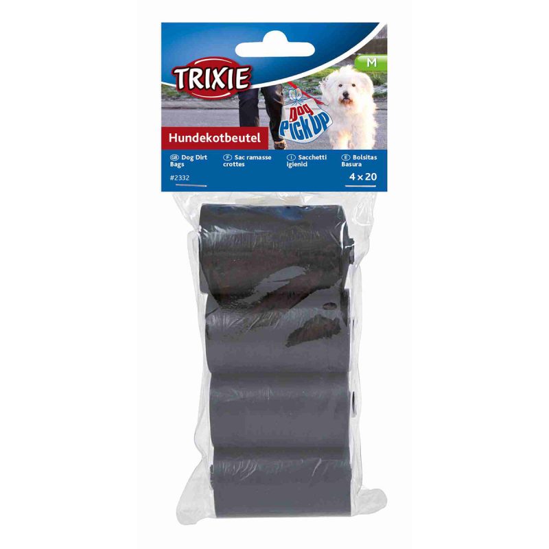 Bolsas para caca de perro 4x20 uds. - Negras