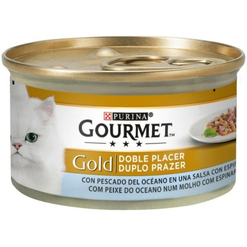 Caja de 24 unidades Lata Gourmet Gold Doble Placer con Pescado para gatos 85 g - Imagen 3
