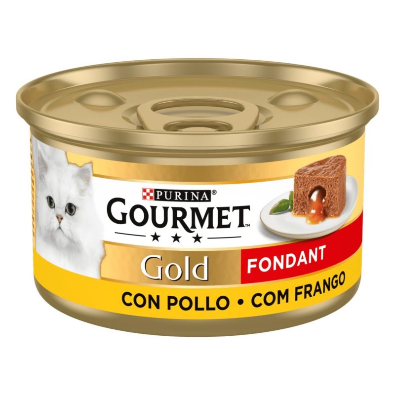 Caja de 24 unidades Lata Gourmet Gold Fondant Pollo para gatos 85 g - Imagen 4