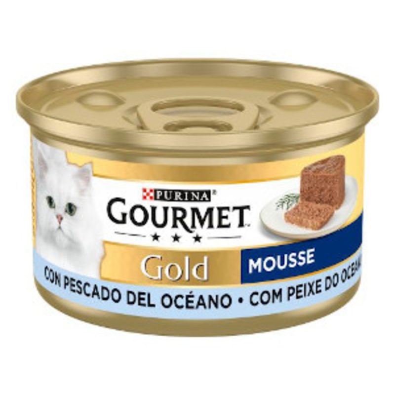 Caja de 24 unidades Lata Gourmet Gold Mousse de Pescado para gatos 85 g - Imagen 2