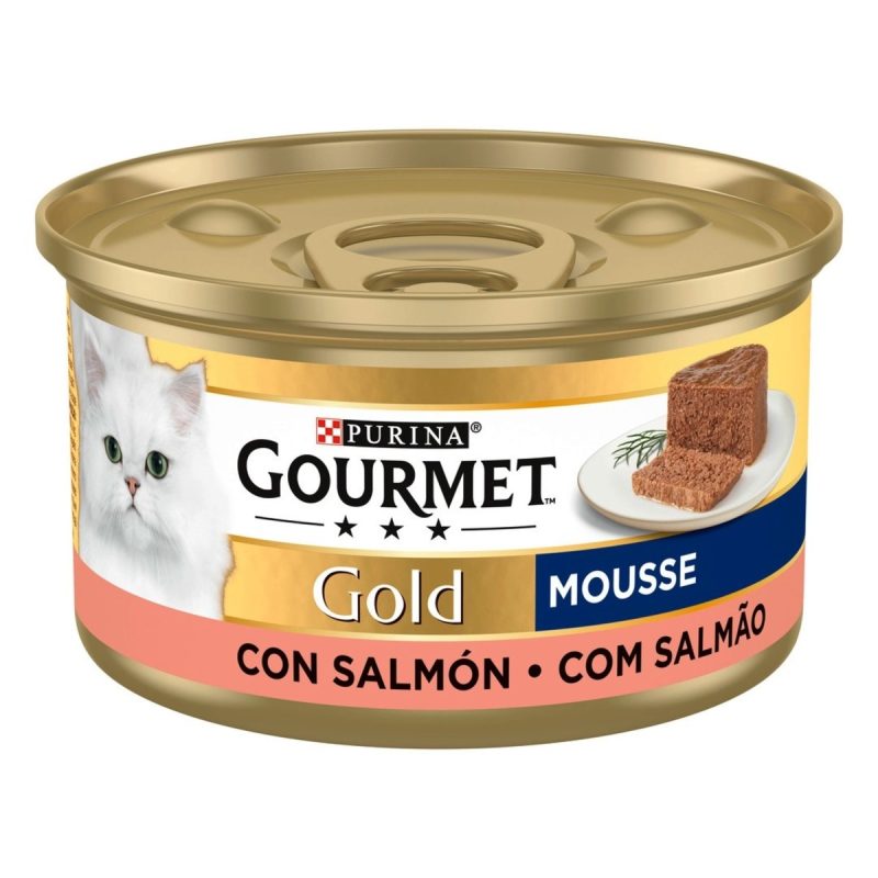 Caja de 24 unidades Lata Gourmet Gold Mousse Salmón para gatos 85 g - Imagen 4