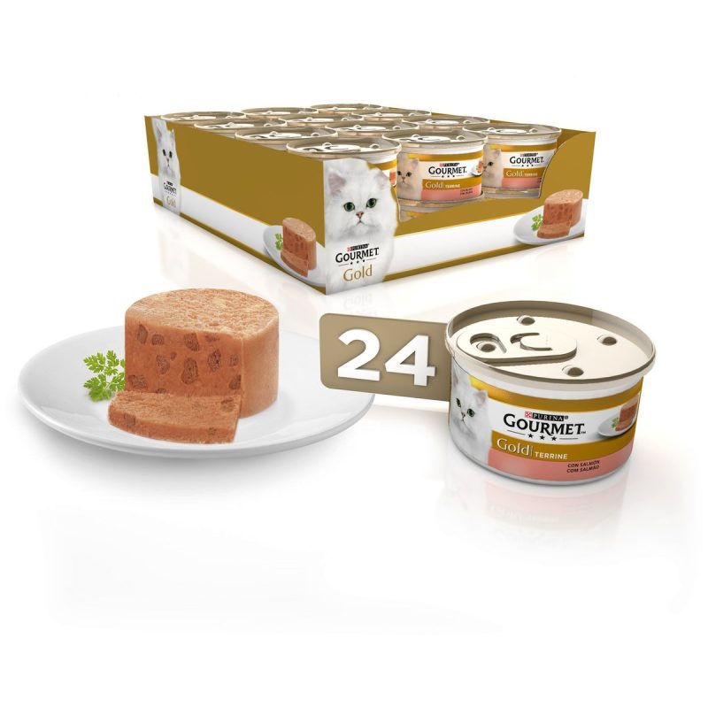 Caja de 24 unidades Lata Gourmet Gold Terrine Salmón para gatos 85 g - Imagen 2