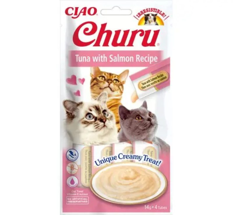 Churu Receta de atún con salmón - Caja 12 unidades