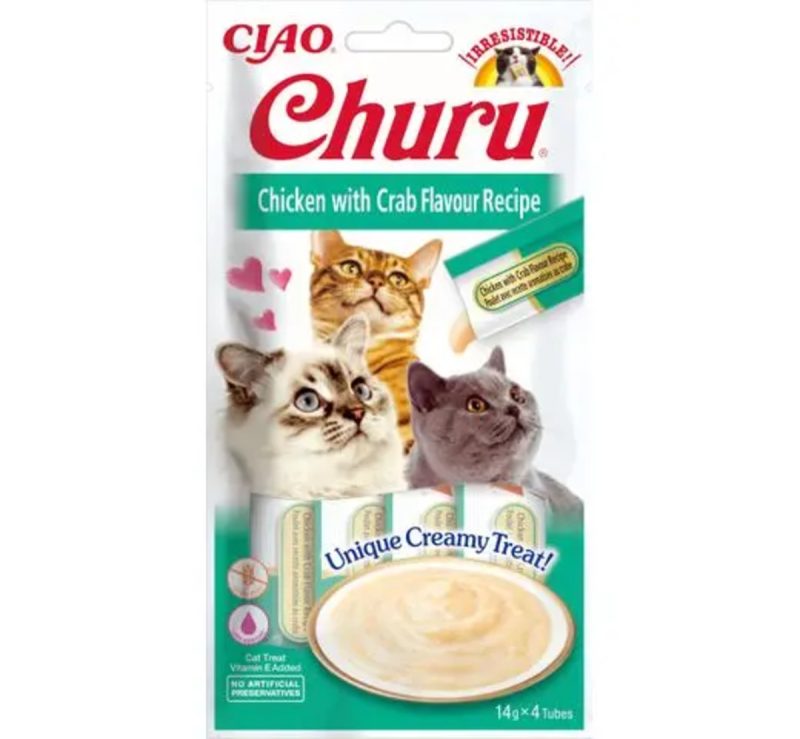 Churu Receta de pollo con cangrejo - Caja 12 unidades
