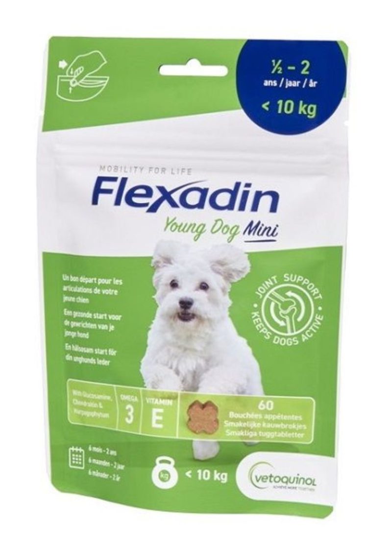 Flexadin Young Alimento Complementario Para Perros Jóvenes Tamaño Mini 60 Comprimidos