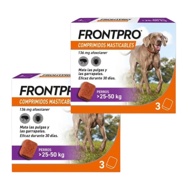 Frontpro Masticable 136 mg 25 -50 kg XL, 3 cp