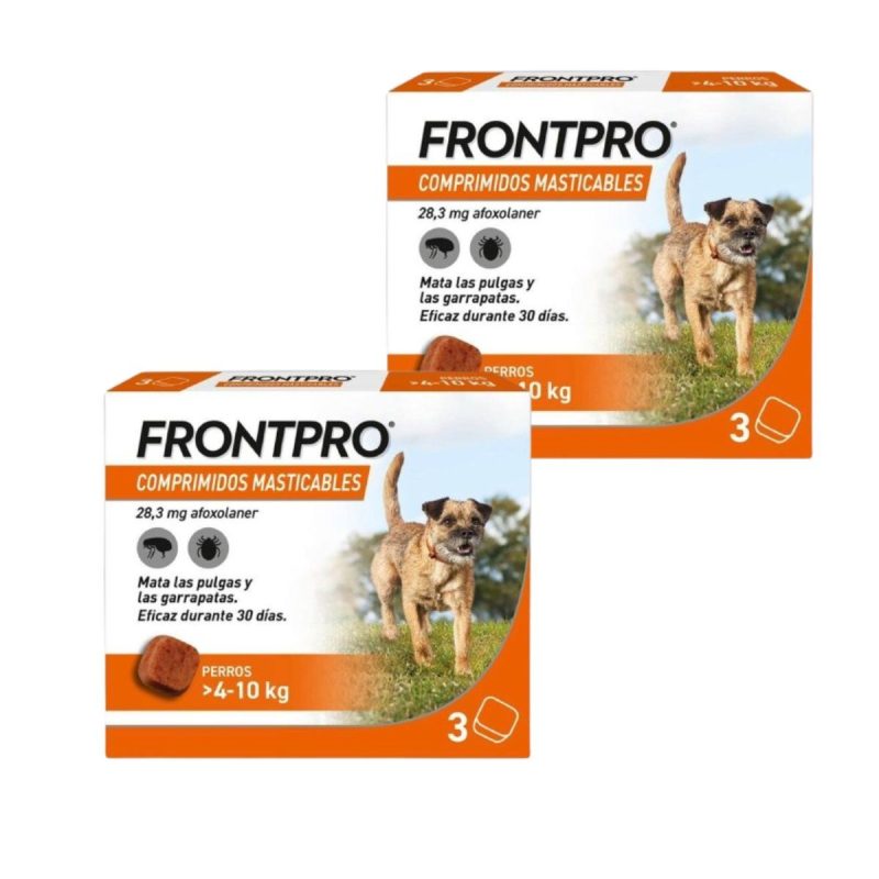 Frontpro Masticable 28 mg 4-10 kg M , 3 cp