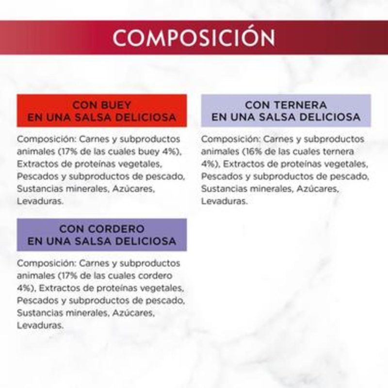 Gourmet Mon Petit Selec. Carnes. Pack 48 Unds. 8 Cajas x 6 Sobres  de 50 Gr - Imagen 6