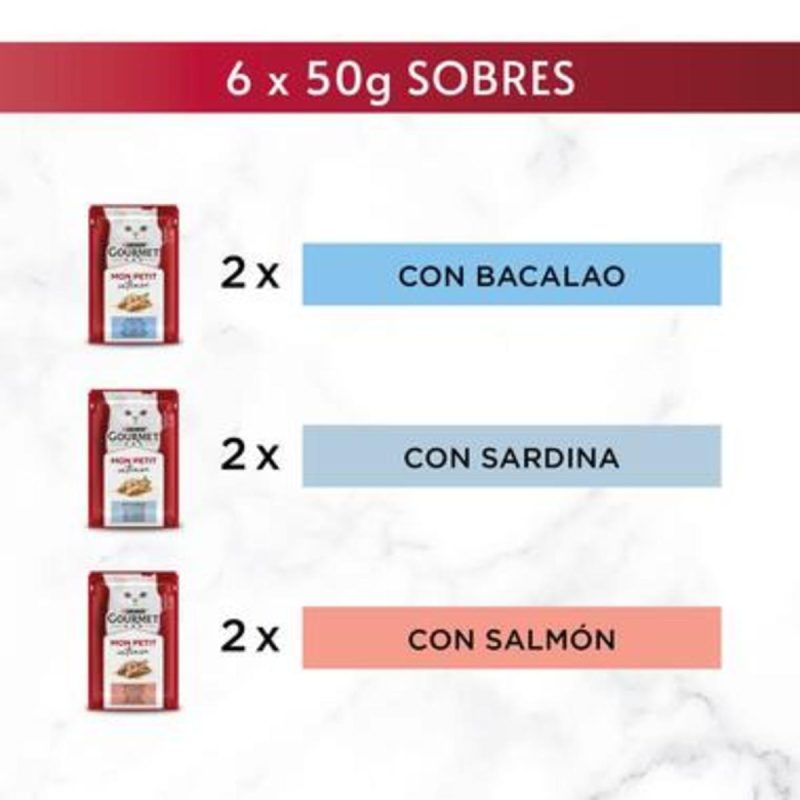 Gourmet Mon Petit Selección Pescados II. Pack 48 Unds. 8 Cajas x 6 Sobres  de 50 Gr - Imagen 4