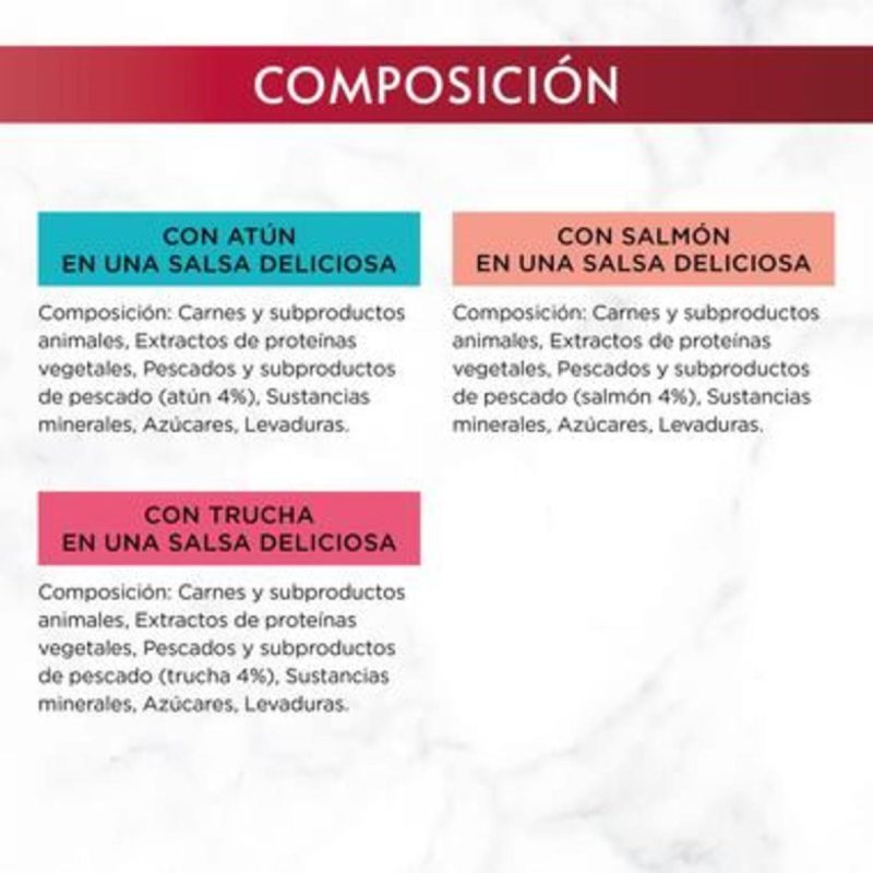 Gourmet Mon Petit Selección Pescados. Pack 48 Unds. 8 Cajas x 6 Sobres  de 50 Gr - Imagen 6