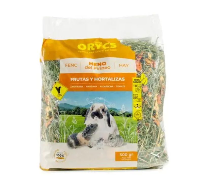 Heno  Mini Orycs de Frutas y Hortalizas, 500 gr.