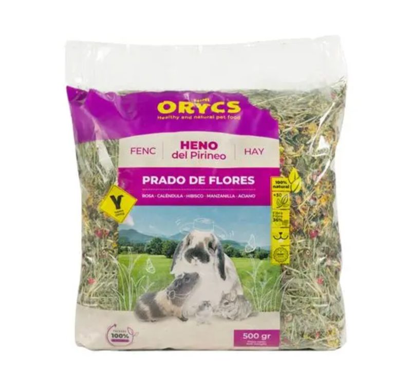 Heno Mini Orycs Prado de Flores, 500 gr.