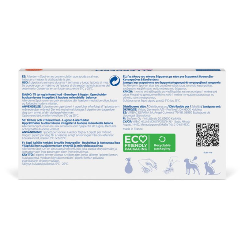 Virbac Allerderm Spot On para perros y gatos de menos 10 kg 2Ml- 6Pip - Imagen 2